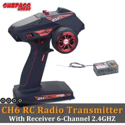 SURPASS HOBBY CH6 RC Car Radio Transmitter Remote Digital Response Control System 2.4G with Receiver for RC Car Boat Tank Wltoys