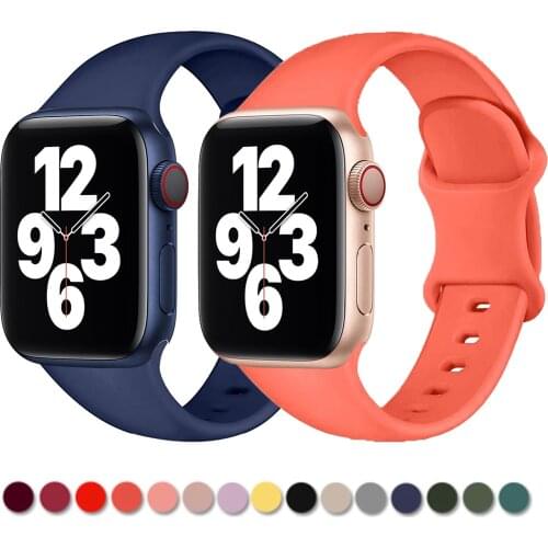 Silicone Strap For Apple Watch band 44mm 40mm 38mm 42mm 44 mm Rubber watchband smartwatch correa bracelet iWatch 3 4 5 6 se band