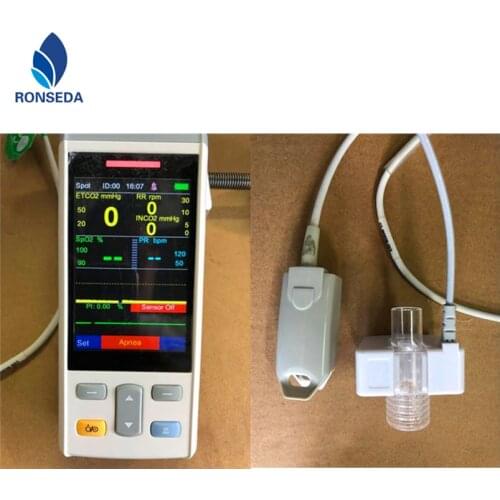 Cheapest 3.5inch Portable Mainstream capnograph monitor etCO2 monitor,etCO2 sensor,ETCO2 module H200