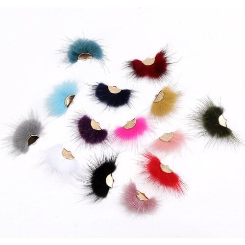 SEA MEW 10 PCS Jewelry Accessories Sweet Style Mink Hair Pendant Charm For Jewelry Making
