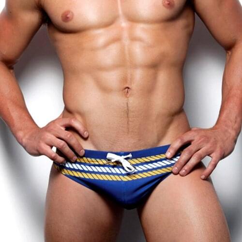 Sexy tight swimwear men rope print swimming pool swimsuit swim trunk men swim briefs bikinis spa men bathing suits beach shorts