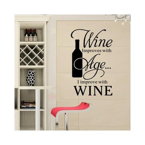 DIY Modern Wine Kitchen and Cozinha Refrigerator Decoration Wall Sticker Quotes Home Decals Wall Decor Adesivo De Parede