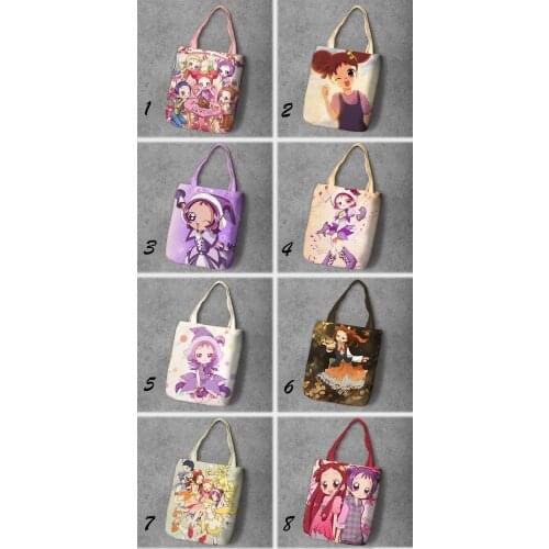 Magical DoReMi Cartoon Printed Recycle Canvas Shopping Bag Large Capacity Customize Tote Fashion Ladies Casual Shoulder Bags