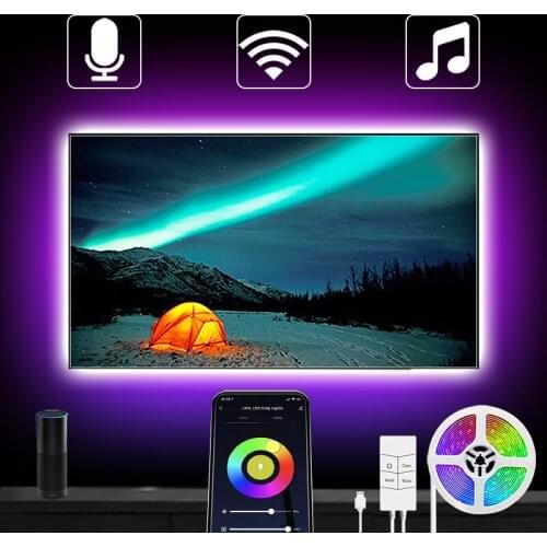 5050 5V USB TV Back Light Lamp Wifi USB Led Light Strips Bluetooth WIFI Controller Flexible RGB Alexa Led Light