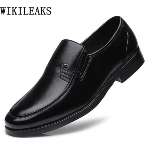 Plus Size Loafers Men Office Shoes Black Dress Luxury Brand Men Shoes Leather Coiffeur Slip Dress Classic Shoes for Men Formal