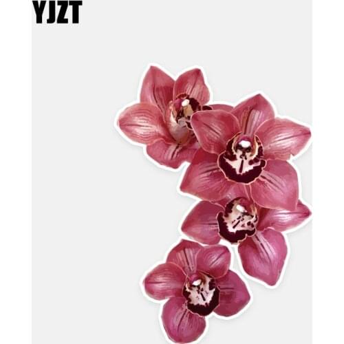 YJZT 9.5*13.5CM Coolest Orchid Flowers Decor Car Stickers High Quality Graphic 11A0888