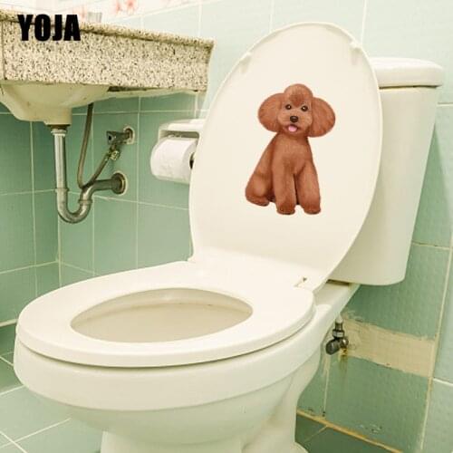 YOJA 14.5*23.8CM Lovely Dog Toilet Sticker Decal BedRoom Home Wall Decoration Pet Animal T3-0515