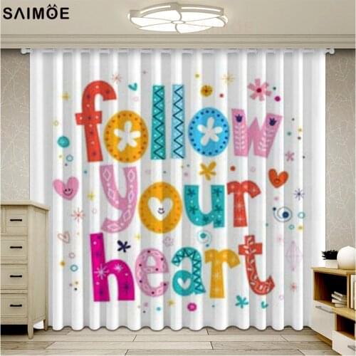Baby Girl Name Curtain Birthday Party Living Room Curtains Kids Bedroom Children Doodle Flowers Stars Decor Ultra Micro Shading