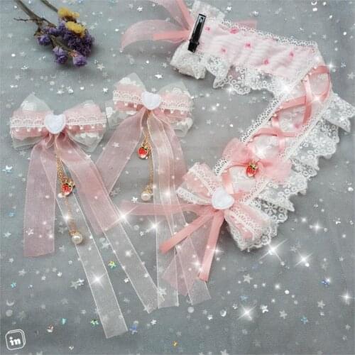 Lolita hairpin strawberry hair band soft sister cute daily Lolita KC ponytail clip super fairy side clip