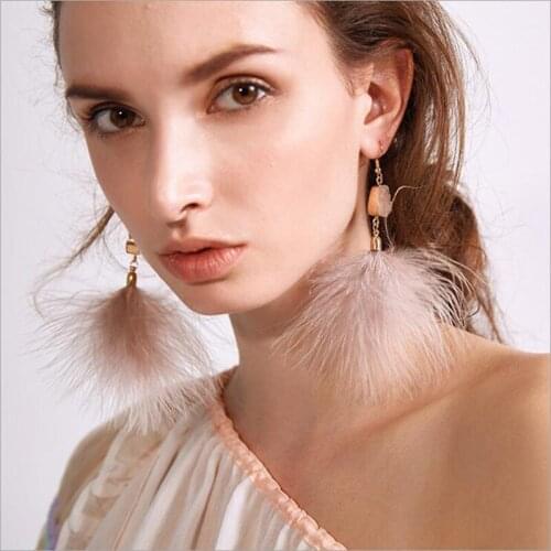 2020 New Feather Earrings for Women Bohemian Statement Earring Fashion Crystal Stone Drop Dangle Earings Party Jewelry Gift
