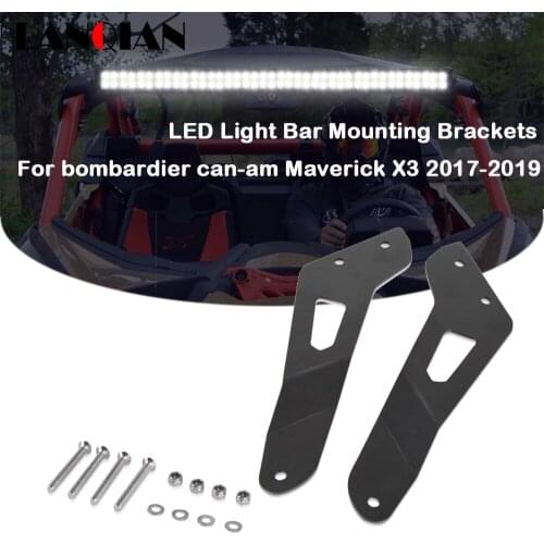 1Pair Hood Mount Led Light Bar Windshield Front Mouting Brackets Kit For bombardier can-am Maverick X3 2017-2019 Car Accessories