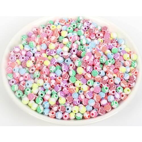100pcs 6mm Acrylic Beads Charm Round Loose Spacer Beads For Jewelry Making Needlework Diy Bracelet Accessories Beads