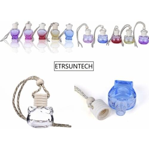 100pcs 8ML 10ML Clear Glass Cosmetic Beauty Perfume Refillable Car Hang Bottles,Pendants Decorations Scent Package Gifts F2380