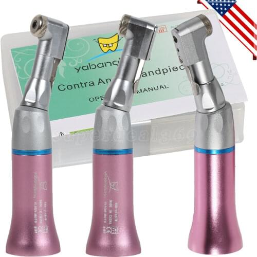 3PCS NSK Style Dental Low Slow Speed Contra Angle Handpiece For E-Type Motor Pink Color