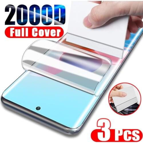 3Pcs Full Cover Screen Protector For Redmi Note 10 Pro Max Hydrogel Film Note 9 8 7 6 5 Pro 9S 10S 8T Soft Film Not Glass