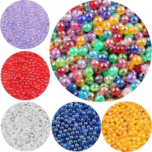 6/8/10mm Round Pearl Beads Mix Color Acrylic Beads Loose Spacer Beads for Jewelry Making DIY Charms Bracelet Necklace Crafts