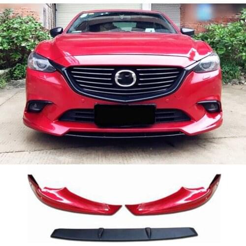 Applicable To For Mazda 6 Accessories 3Pcs Car Front Bumper Split Lip Body Kit Spoiler Deflector Modification2017-2018 M6