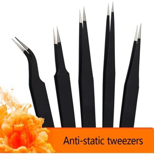 Anti-static Precision Stainless Steel Tweezers Elbow Tool Set Makeup