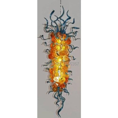 Free Shipping Hand Blown Excellent Long Shape Glass Style Chandelier