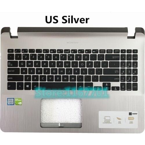 Laptop US Keyboard House Shell Cover for Asus Vivobook 15 X507 Y5000 Y5000U Y5000UB Silver Gray US RU 13N1-3XA0911