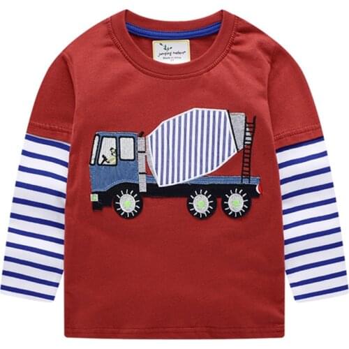 Baby Applique Long Sleeve T shirts Boys Girls Tops Cotton Clothing New Arrival Autumn Spring Kid T shirts for Boy