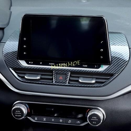 For Nissan Altima 2019-2021 Carbon Fiber Dashboard Multimedia Media Screen Trims Cover Surrounds