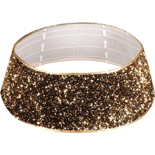 For Christmas New Year Interior And Exterior Decoration Xmas Tree Cover Silver White Sequins Soft Easy To Assemble Decorations