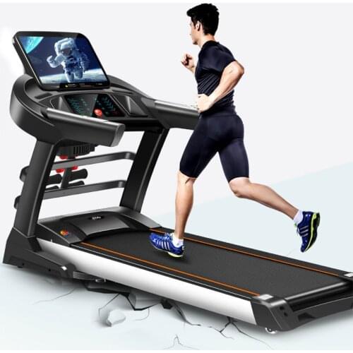 Home Large Luxury Multifunctional Treadmill 15.6-inch Touch Screen Silent Shock Absorption Fitness Treadmill