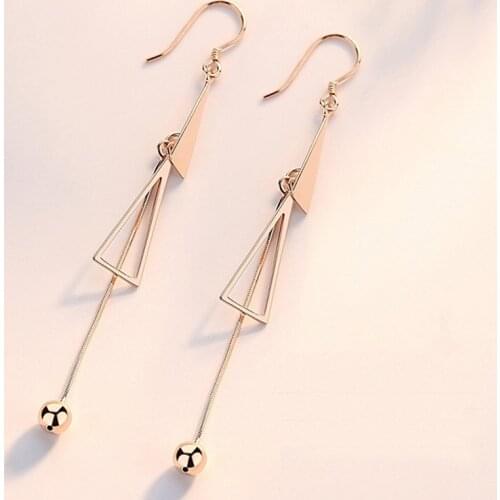 Geometric Long Tassel Earrings Fashion Simple Triangle Drop Earring S92 5 Cocktail Party Punk Charm Female Jewelry New Year Gift
