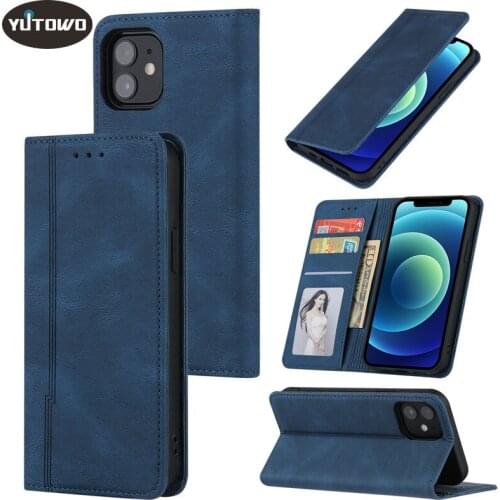 Leather Magnetic Flip Wallet Case For iPhone 12 Mini 11 Pro XS Max XR X SE 2020 8 7 6 6S Plus Matte Holder Stand Phone Cover