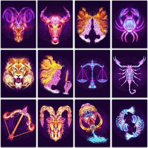 5D DIY Diamond Painting Kit Paint animal Cartoon constellation Full Square&Round embroidery mosaic Cross stitch home decor sale