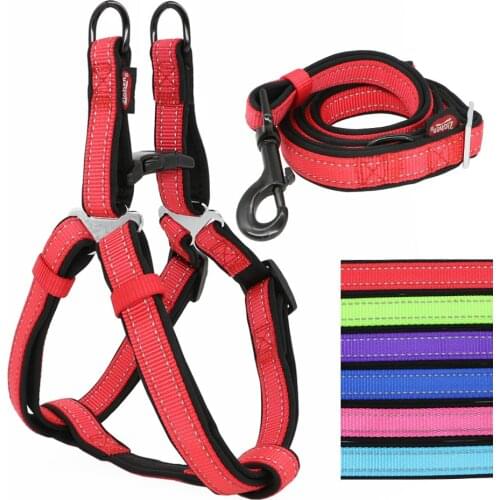 Dog Harness Leash Set Reflective Durable Lead Dog Leash for Large Medium Dogs Harnesses Double Layer Outdoor Pet Supplies