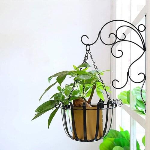 Flower Pot Stand European Style Wall Hanging Wrought Iron Hanging Basket Suitable For Indoor And Outdoor Use Garden Supplies
