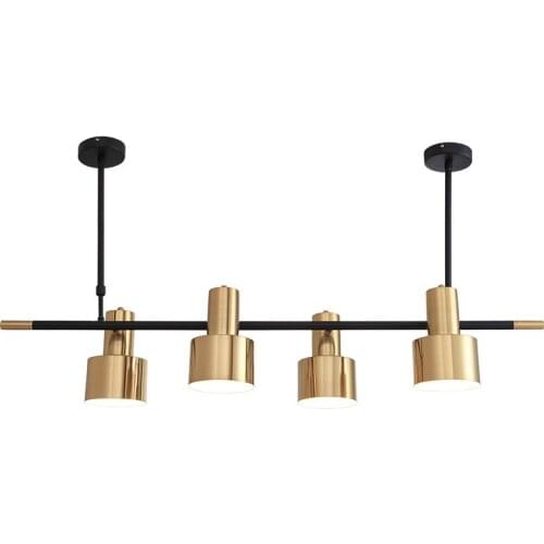 4 Light Post Modern Gold Dining Room Pendant Light Kung Creative Rotatable Four Arms Italy Designer Hanging Lamp E27 Led Bulb
