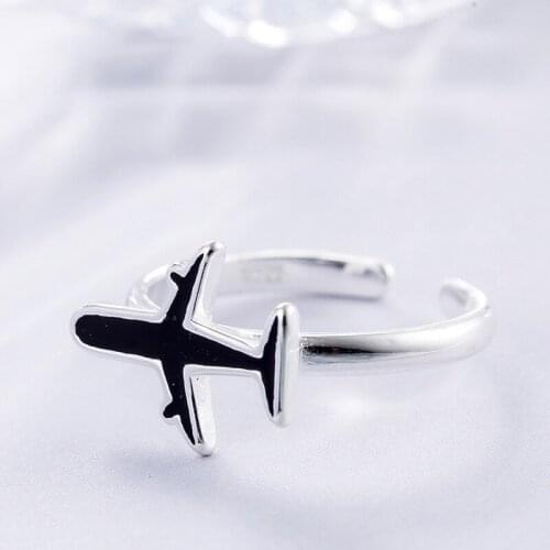 Simple Aircraft Finger Rings for Women Adjustable Ring Fashion Personalise Jewelry Gifts
