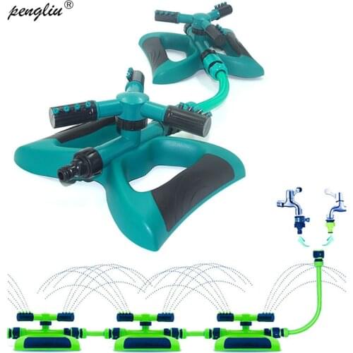 Supplies Greenhouse Three Arm Automatic 360 Degree Rotary Spray Head Garden Lawn Irrigation Two Connector Sprinkler IT087
