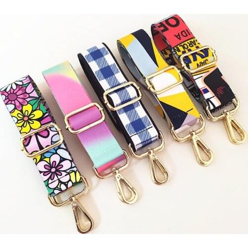 HJKL Cotton Bag Strap Woman Colored Straps for Crossbody Messenger Shoulder Bag Accessories Adjustable Embroidered Belts Straps
