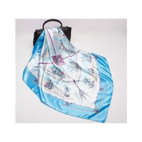 90*90cm New Style Spear Boat Printed Scarf Large Square Scarf Womens Scarf