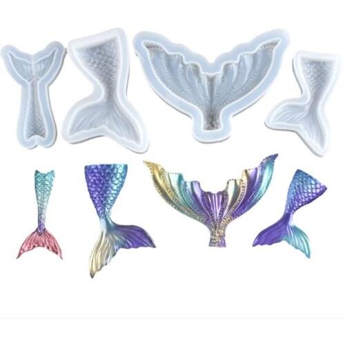 Mermaid Tail Silicone Mold Jewelry DIY Mold Handmade Fishtail Design Soft Silicone Mold Jewelry Craft DIY Tool