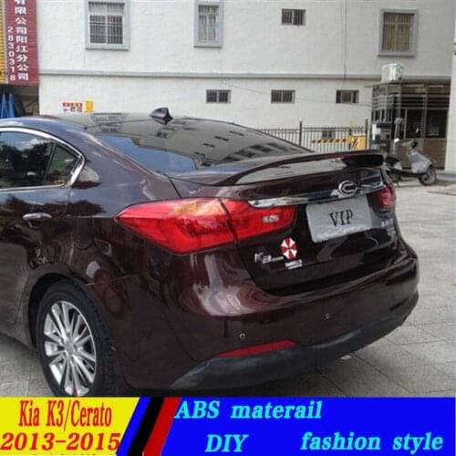 Use for Kia cerato K3 spoiler 2016-2017 cerato K3 Spoiler High Quality ABS Material Car Rear Wing Primer Color Rear Spoiler
