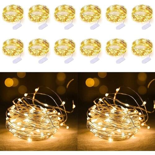 10Pcs 1M 2M 3M 5M Copper Wire LED Garland Battery Powered Fairy LED String Lights for Holiday Christmas Wedding Decoration Lamp