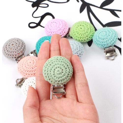 3Pcs/lot Baby Teether Wool Clips Wooden Crochet Pacifier Clips Handmade Teethers DIY Baby Gift Accessories