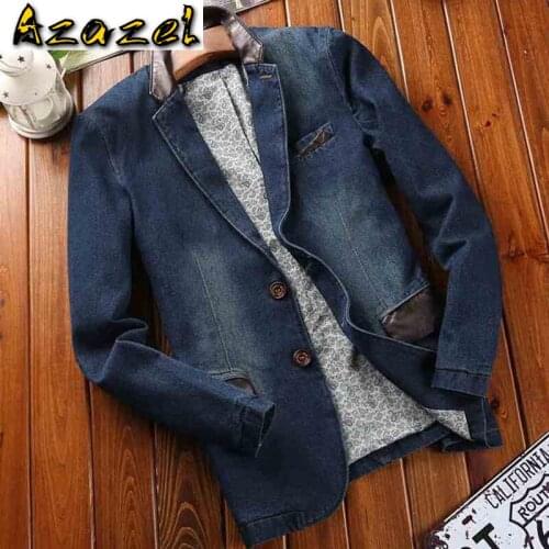 Spring Mens Denim Dress Suit Coat Outwear Dad Birthday Gifts Vintage 4XL Mens Jeans Cowboy Jacket Overcoats European Style C2100