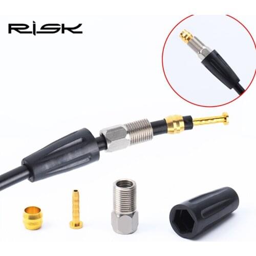 1 Set Bike Hydraulic Disc Brake Oil Pipe Accessories Pressing Screw + Glue Sleeve+ + Pressing Ring + T Needle MTB Bicycle Cable