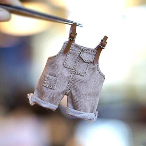 1Pcs [1/12 Doll Denim Bib] OB11 Pants Obitsu11 Outfit (Fit GSC,BJD12,Cu-Poche, Middle Blyth)