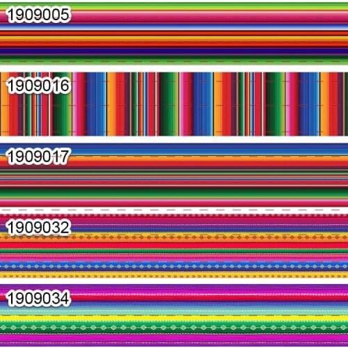10yards - different sizes -Mexico ribbon colorful stripe printed grosgrain ribbon