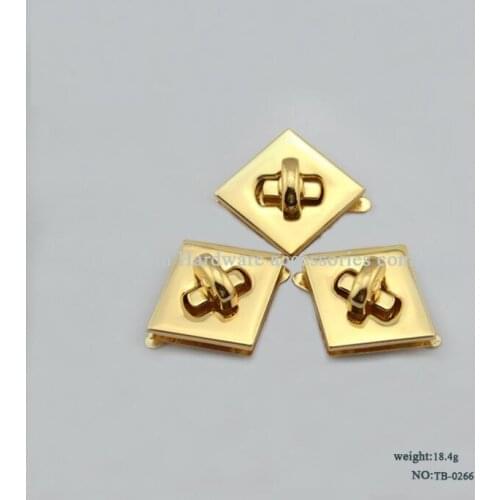 10 PC/lot) metal plating processing leather handbags diamond alloy rotary twist lock decorative accessories