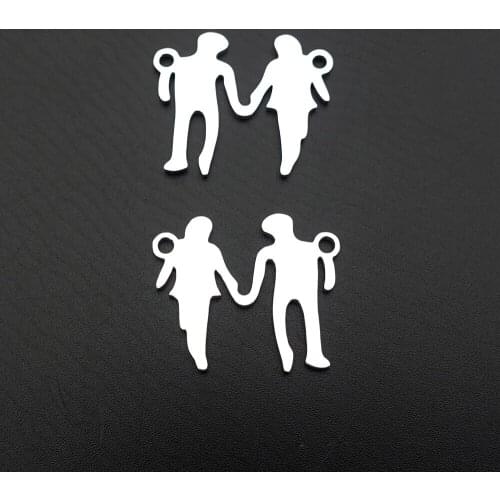 Jewelry Component Stainless Steel Man Woman Couples Lovers Connector Diy Findings 30 Pcs/lot