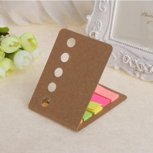 5 Pads/Pack Kraft Paper Cover Candy Color Sticky Notes Page Marker Index Tabs 1XCE