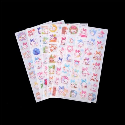 6 Pcs/pack Lovely Pet Rabbit Scrapbook Scarf Sealing Stickers Diary Stationery PVC Paper Stickers Decoration